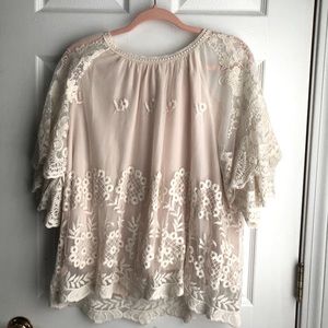 White lace shirt